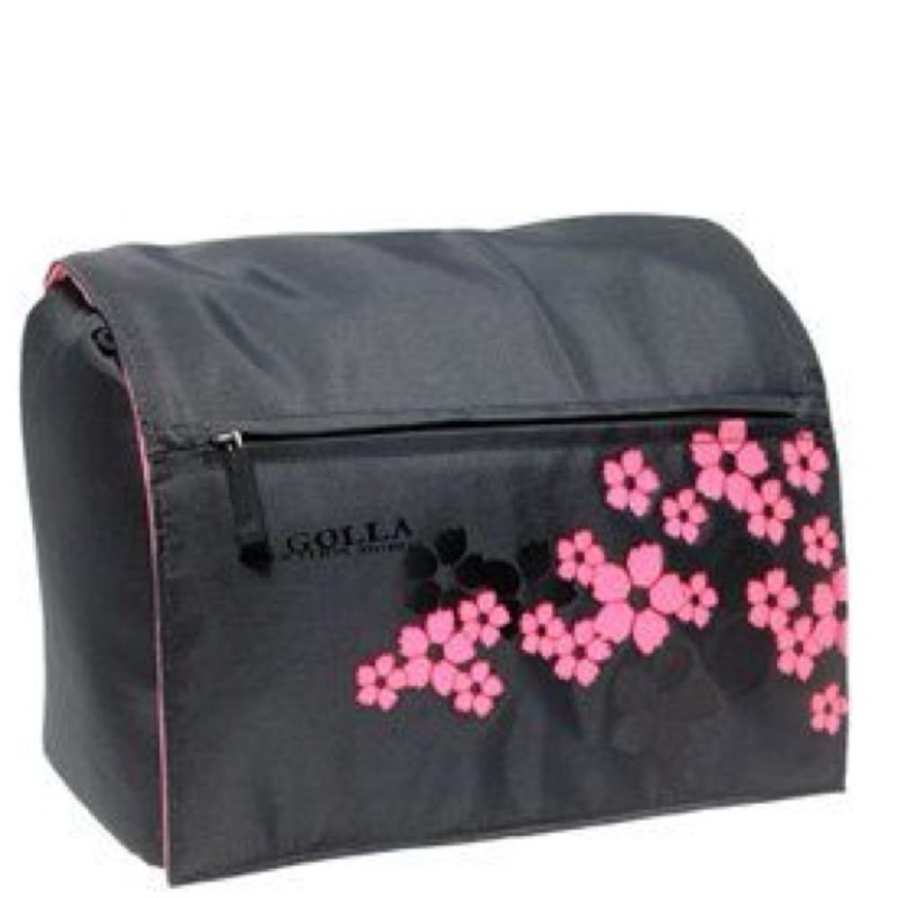 Previously loved Golla Camera Bag SLR - Black/Pink- cherry  blossoms